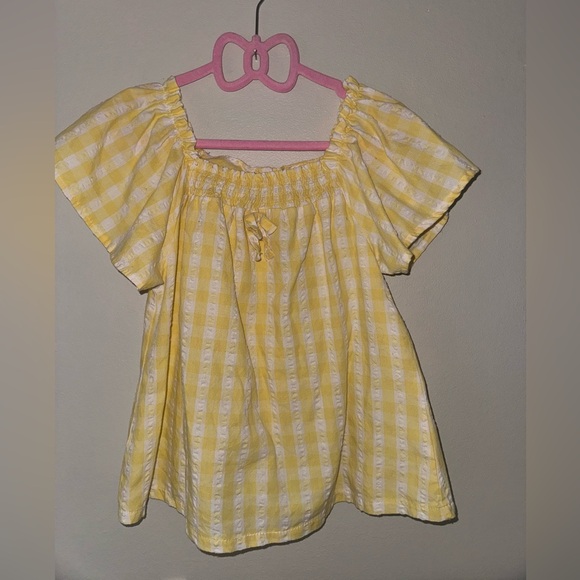 Jessica Simpson , little girls yellow and white blouse, size 5/6 - Picture 1 of 3